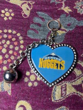 Large Nuggets Basketball Bag Charm Metal Bedazzled Bling